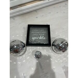 Sparkle Decor Set - Shadow Box, Disco‎ Ball Cups, Decorative Ball